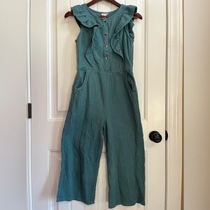 Girls Cat&Jack Green Ruffled Romper